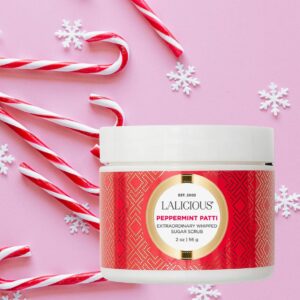 Lalicious peppermint patti sugar scrub and shea butter. December spa special and at home spa treat.